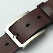 Luxury Genuine Leather Belts with Square Pin Buckle