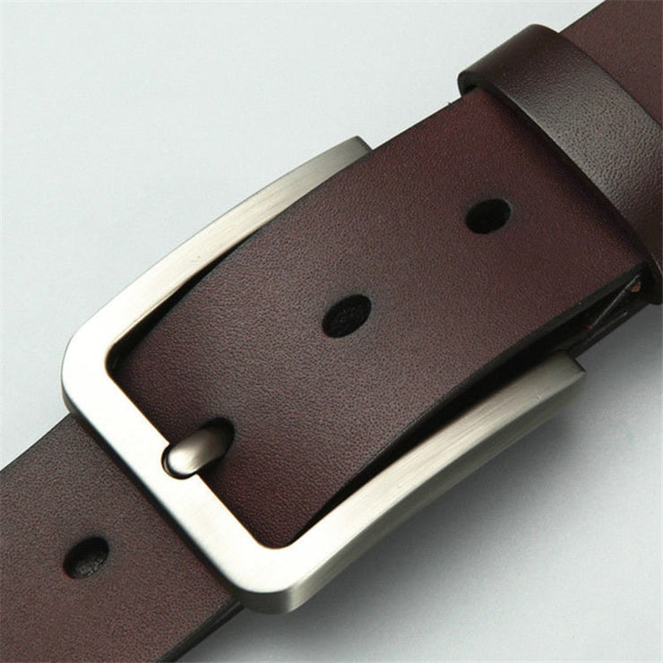 Luxury Genuine Leather Belts with Square Pin Buckle