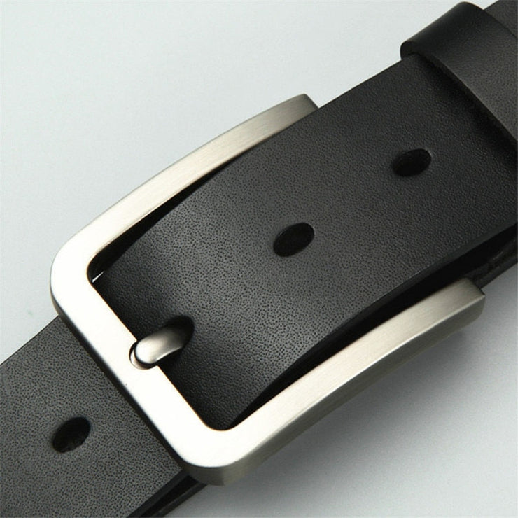 Luxury Genuine Leather Belts with Square Pin Buckle